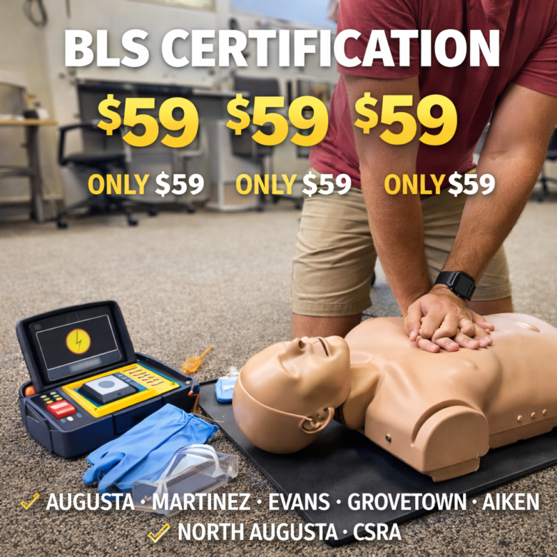 BLS, CPR, AED, First Aid & Babysitter Boot Camp Certification in Augusta & Martinez, GA — American Heart Association Training for the CSRA
