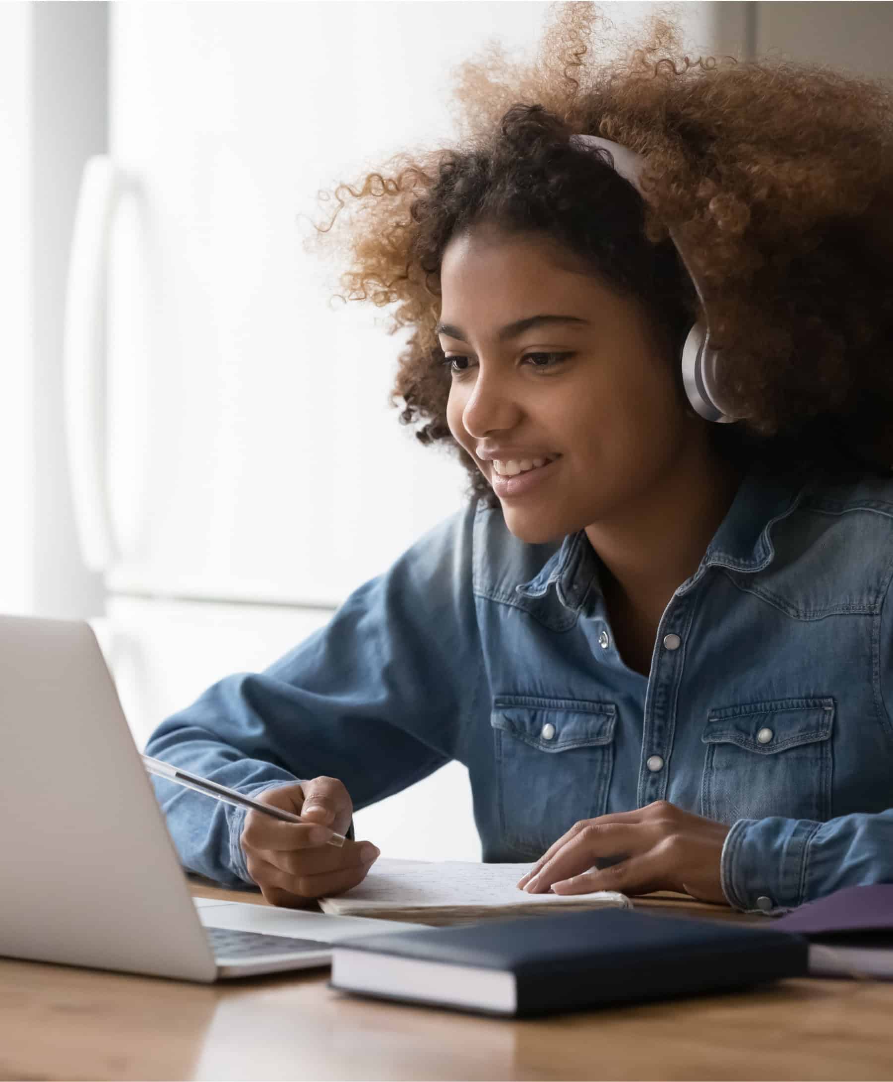 Teen completing virtual Babysitter Boot Camp online course